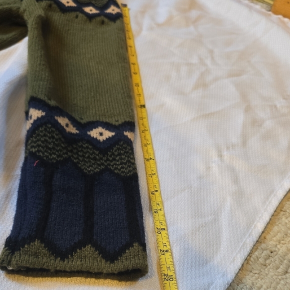 Green and Navy Patterned Sweater - Picture 3 of 6